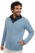 Cashmere & Yak men waistcoat sleeveless sweaters vincent natural marron azur blue chine 2xl